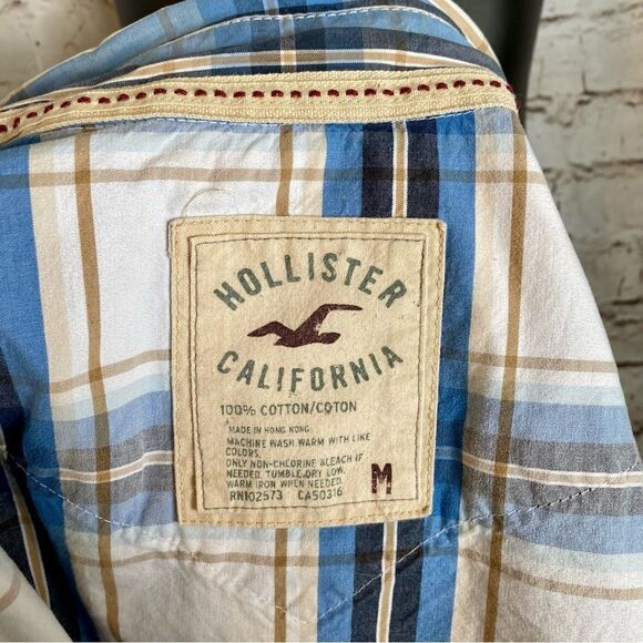 Hollister Pearl Snap Western Long Sleeve Button Down Men’s Shirt Y2K 90’s Medium - Picture 4 of 4